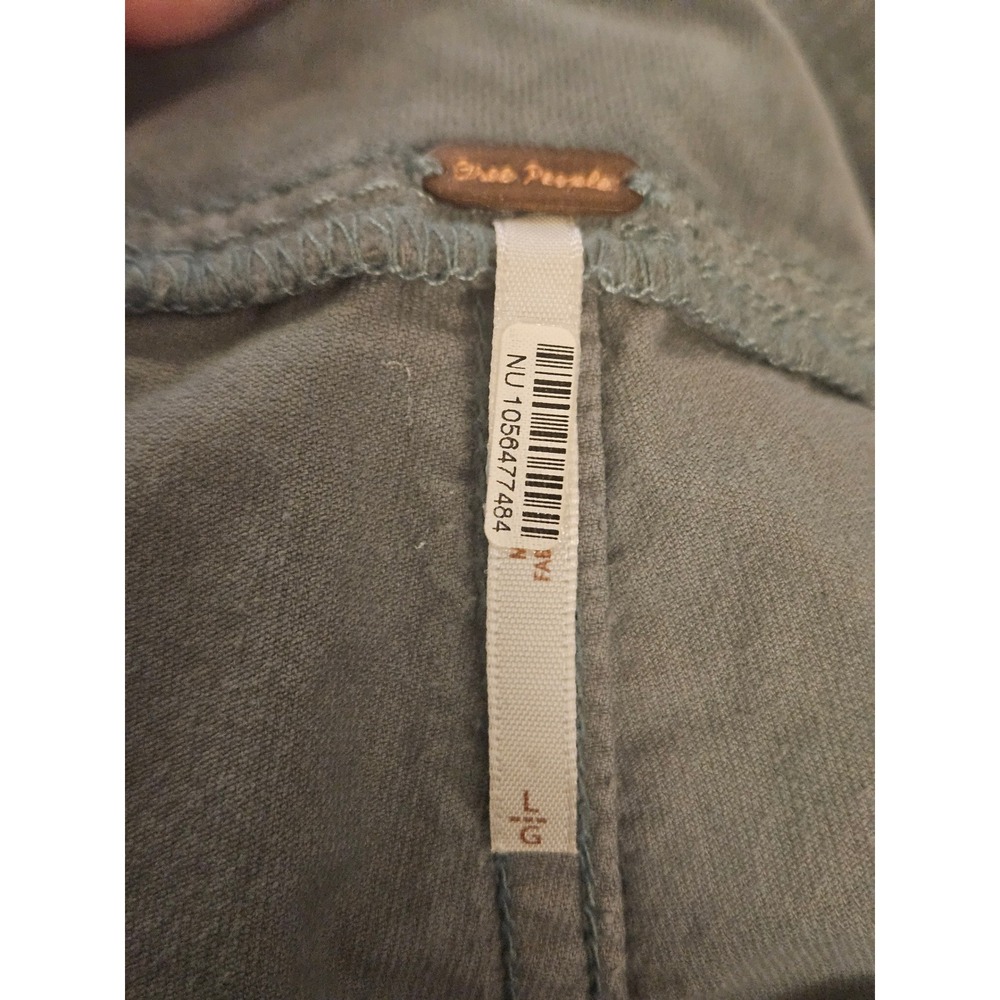 Free People Blue Gray Corduroy Flare Leg Side Zip Pants Womens Size Large - Picture 7 of 7